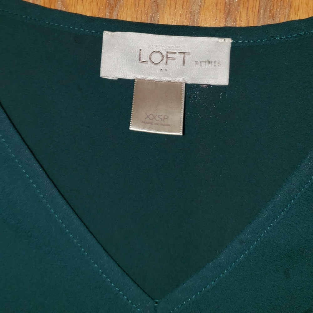 🌺HP! 💝$8 or 4/$20! AnnTaylor LOFT Petite Teal Tank w/ Lace on Shoulders XXS 💝 - Picture 2 of 5